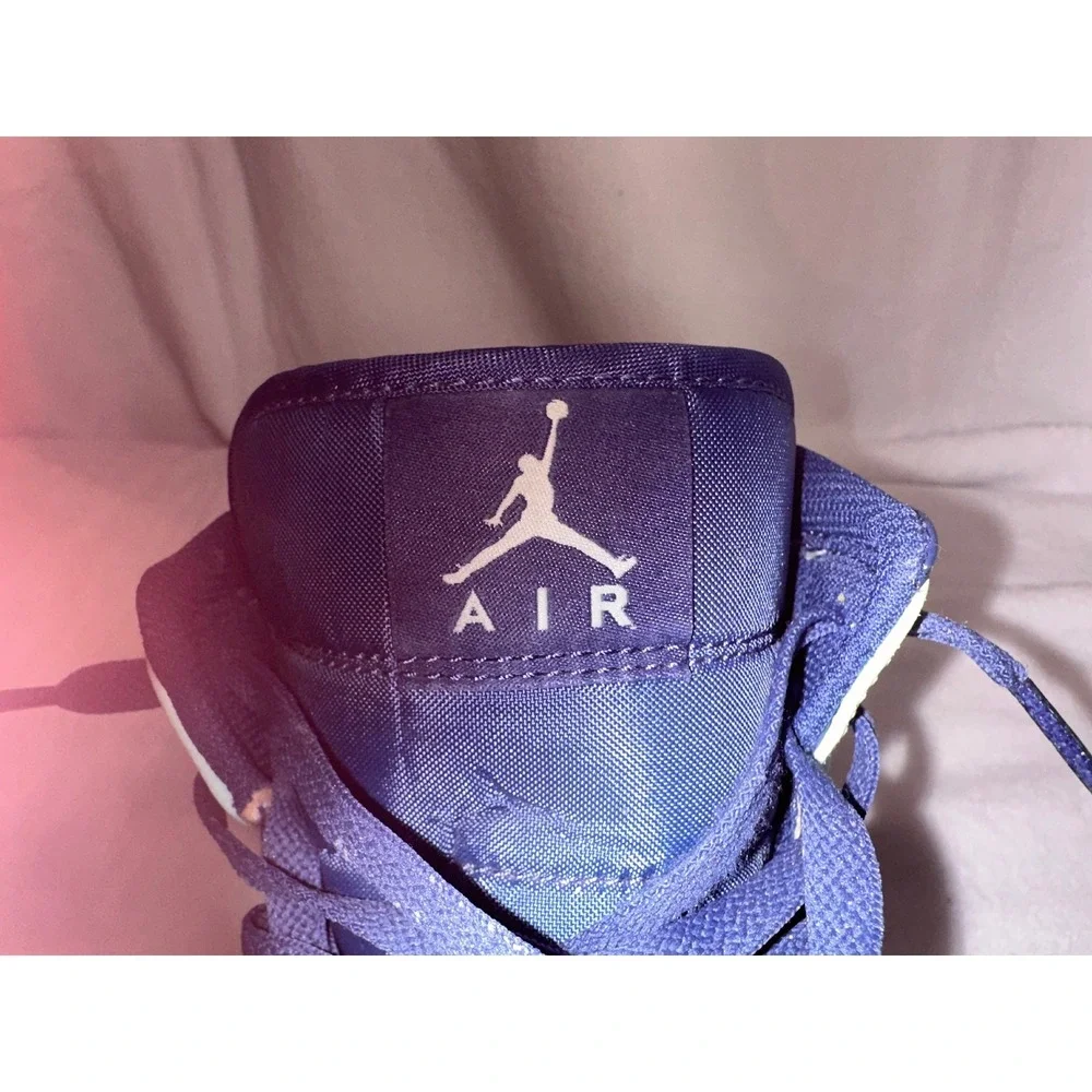 Air Jordan 1 Mid Blue Mint Navy White Sneakers 554724-413 Mens 10.5